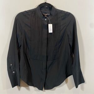 NEW Silk Banana Republic Mandarin Collar Long Sleeve Shirt Size XS